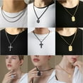 2 Pcs Chain Necklace for Men Women Boy Kid, 3mm Stainless Steel Black ...