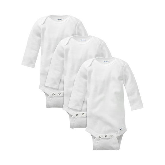 Gerber Organics Baby Boys & Girls Long Sleeve Bodysuit, 3 Pack