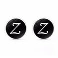 thumbnail image 4 of pitrice 1 Pair Men's Letter Cufflink Wedding Formal Initial Alphabet Stainless Steel Cufflink, Letter Z, 4 of 9