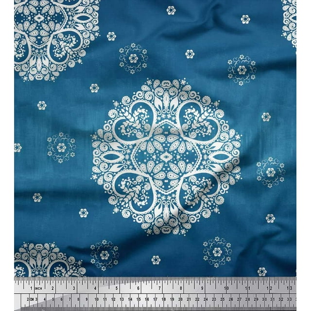 Soimoi Rayon Fabric Mandala Decorative Print Sewing Fabric Yard 56 Inch Wide
