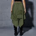 thumbnail image 4 of LWavelet Asymmetrical Lace Trim Midi Skirt Women Casual Trendy Edgy Versatile Bottoms Green L, 4 of 5