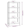 thumbnail image 4 of vidaXL 5-Layer Shelves 2 pcs Silver Steel&Engineered Wood, 4 of 5