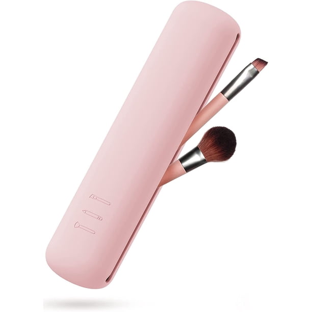 Almacenamiento de brochas de maquillaje grande de color rosa, soporte de brochas de maquillaje para viajes de negocios, viajes, compras, organizador de brochas de maquillaje, estuche de brochas de maquillaje de viaje Rojo Verde