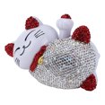 thumbnail image 2 of Fortune Lucky Cat - Figura decorativa para interior de coche, diseño de gato de la suerte, con diamantes de imitación, universal, para consola central, color rojo Jadeshay A, 2 of 8