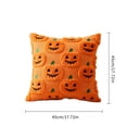 thumbnail image 4 of Halloween Throw Pillow Covers 18x18 Inch, Pumpkin Decorative Square Pillowcases, Farmhouse Holiday Cushion Covers for Sofa Living Room Home Fall Halloween Thanksgiving Decor, 4 of 5