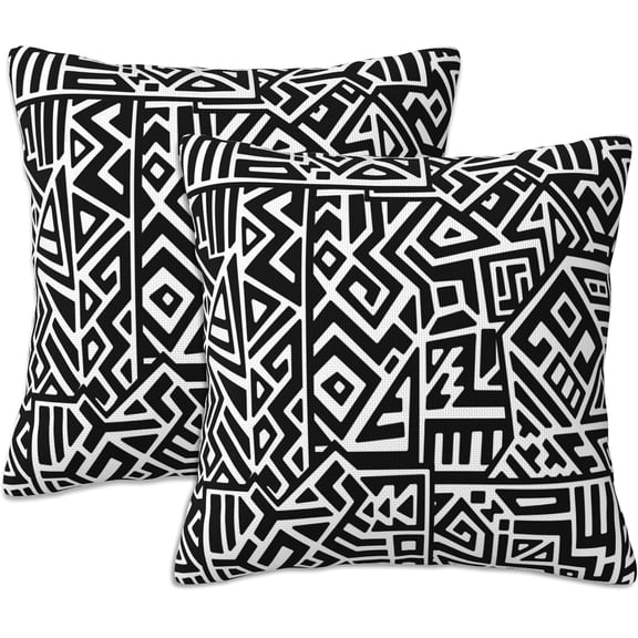 Unique Geometric Throw Pillow Cover Case Trendy Boho Throw Pillows Set of 2 Super Soft Pillow Covers 18x18 Inches Farmhouse Home Decor for Living Room Bedroom Sofa Couch Cushion Cover