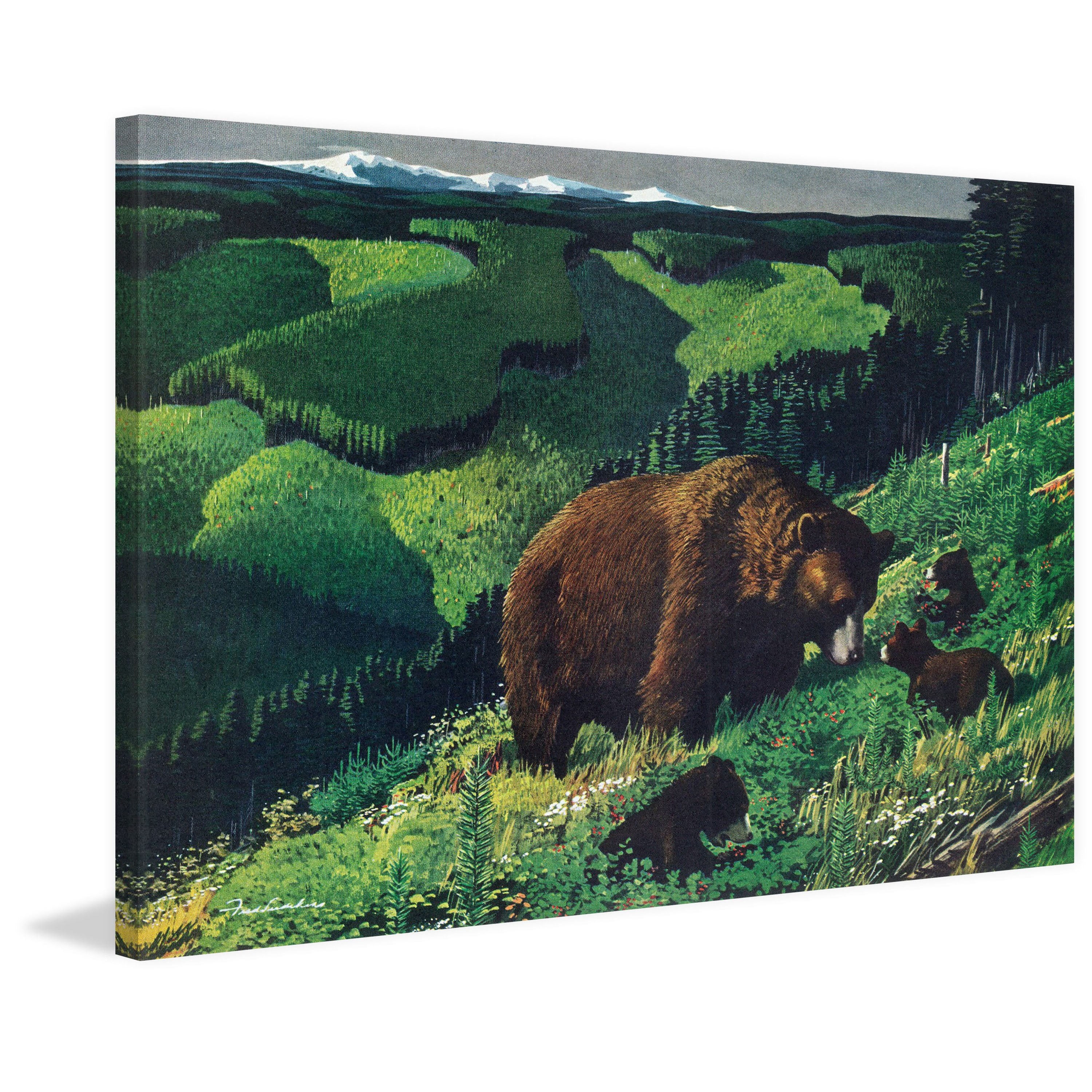 "Bear Cubs" Painting Print on Wrapped Canvas