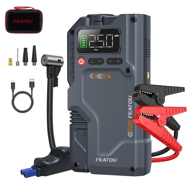 Jump Starter Featou 4500A de máxima potencia con compresor de aire de 150 psi
