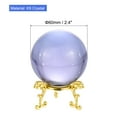 thumbnail image 2 of Uxcell 60mm/2.4" K9 Crystal Ball Decorative Ball with Gift Box and Metal Stand Purple 1 Set, 2 of 5