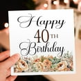 thumbnail image 7 of 3drose, Happy 40th Birthday with Peach Flowers, 12 Greeting Cards with Envelopes, 7 of 7