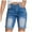 Blue, variant on vigerkar Women High Waisted Stretch Bermuda Shorts Ripped Rolled Hem Jean Shorts Blue, S