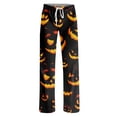 thumbnail image 4 of Pajama Pants Women Halloween Pumpkin Print Drawstring Stretchy Pjs Casual Bottoms, 4 of 6