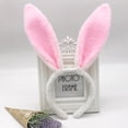 thumbnail image 2 of Diadema de orejas de conejo de peluche, diadema de orejas de conejo suave para Cosplay (blanco y rosa) Likrtyny  Para estrenar, 2 of 7