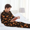 thumbnail image 6 of Picia Halloween With Pumpkins Pattern Men’s Long-Sleeve Sleepwear Set - Soft 2-Piece Loungewear with Pockets, Comfy PJs for Relaxing Nights-XX-Large, 6 of 7
