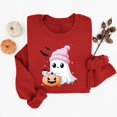 thumbnail image 3 of Trikvn Women's Halloween Sweatshirts Cute Ghost Pumpkin Graphic Pullover Tops Casual Long Sleeve Crewneck Fall Clothes Loose Fit Novelty Holiday Party Shirts, 3 of 6
