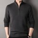 thumbnail image 5 of Suéter de lana de invierno para hombre, nueva camisa de punto con cremallera gruesa de lana pura, jersey para hombre de mediana edad, cuello alto medio, 5 of 5