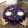 thumbnail image 3 of Red Strawberry Plants Dark Pattern Round Tablecloth 60"x60",Wrinkle Wipeable Table Cloth for Kitchen Dining Room Picnic Patio Party, 3 of 6