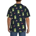 thumbnail image 3 of Rateoe Dinosaur Astronaut Pattern Men's Short Sleeve Classic Shirt, Casual Short-Sleeved Shirt, Lightweight Summer Shirt, Cuban Collar Shirt,Button-Front Shirt-Large, 3 of 5