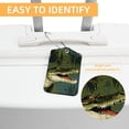 thumbnail image 3 of Crocodile Square PU Leather 2 Pack Travel Tag - Bag Tag - Suitcase Tag with Privacy Cover and Stainless Steel Ring - Suitable for Travel, Backpack, and Handbag, 3 of 7