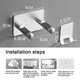 thumbnail image 5 of Estante para secador de pelo de aluminio sin perforaciones, estante para secador de pelo, estante de almacenamiento, aleación de aluminio con soporte de enchufe para supersónico Fokelyi 2034973-2, 5 of 9