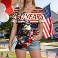 thumbnail image 7 of mgoYE Women Grey Shirt 2XL 250th Anniversary Gifts Women's 250 Years America Anniversary 250th Independence Day Vintage V-Neck T-Shirt|Watermelon Red L, 7 of 7