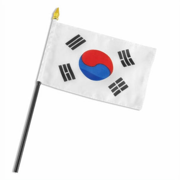 4"x6" South Korea Stick Flag Table Staff Desk Table