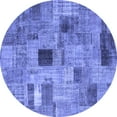 thumbnail image 1 of Ahgly Company Indoor Round Patchwork Blue Transitional Area Rugs, 4' Round, 1 of 4