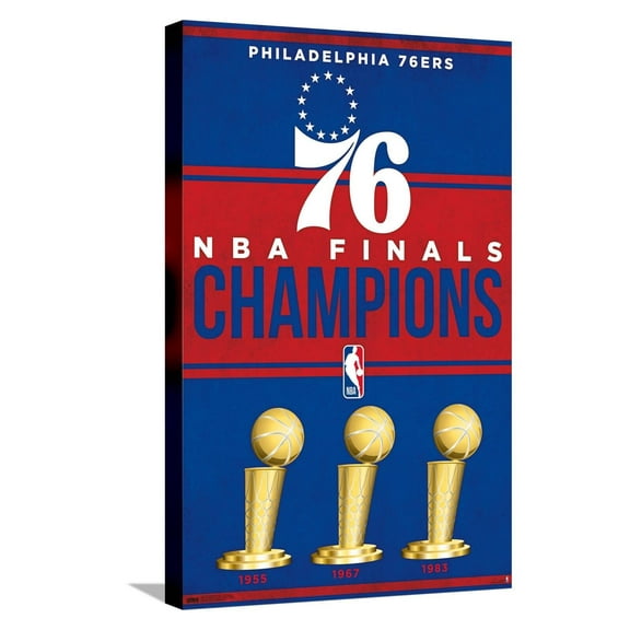 NBA Philadelphia 76ers - Champions 23 Canvas Wall Poster, 14.725" x 22.375"