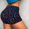thumbnail image 4 of Gukieu Colored Hearts Print Women's Sports Shorts, Elastic Waist High Stretch Running Yoga Gym Sweatpants-Large, 4 of 8