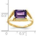 thumbnail image 2 of Primal Gold 14 Karat Yellow Gold 9x7mm Emerald-cut Amethyst Ring, 2 of 4