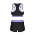 thumbnail image 5 of 2pcs Women Solid & Colorblock Bikini Set, Swimsuits and Swimming Trunk, Summer Beach Purple 2XL, 5 of 6