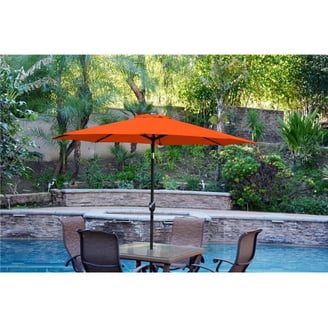 jeco 9 aluminum market patio umbrella with crank in brown California 9' Round Umbrella, Lift, Collar Tilt, White Pole, Terrace Adobe Olefin : Umbrellas : Patio, Lawn & Garden Summer afternoons spent lounging in your backyard Jeco Aluminum Patio Market Umbrella