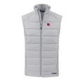 thumbnail image 2 of Men's Cutter & Buck Gray Nebraska Huskers Evoke Hybrid Eco Softshell Recycled Full-Zip Vest, 2 of 3