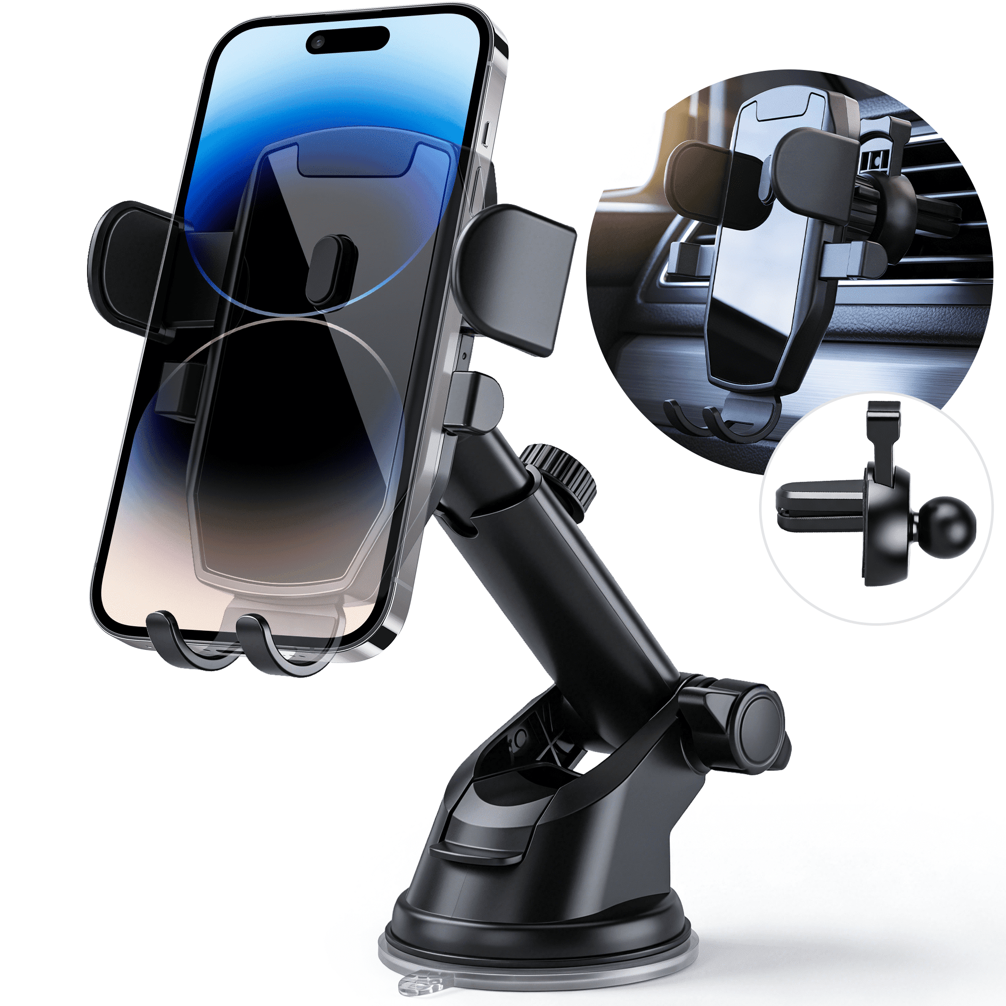 OWNTECH Auto Clamping Car Phone Mount, 360° Rotatable