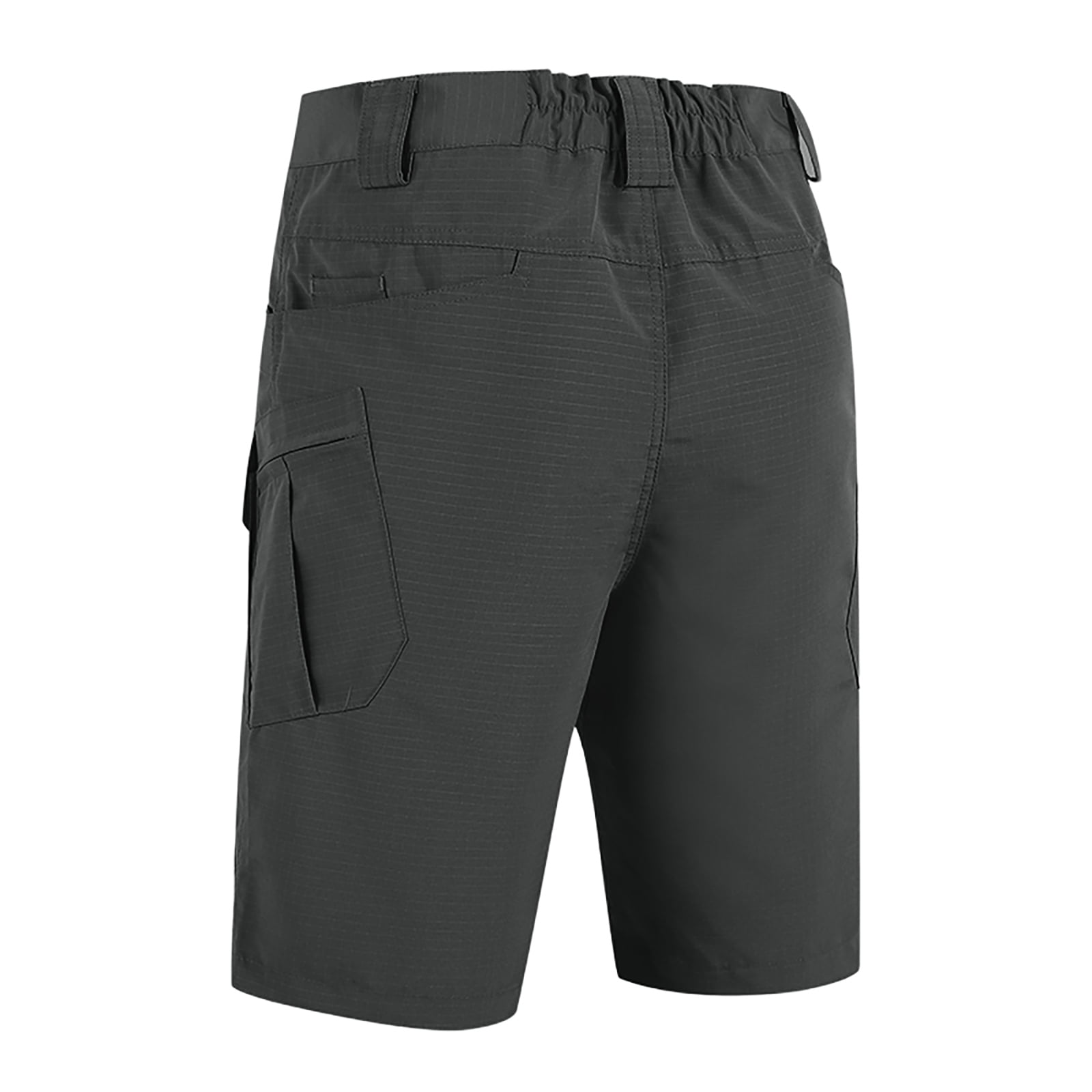 Mens Swim Trunks Men's Casual Resort Tactical Multi-Pocket Cargo Shorts Workwear Utility Crop Pants with Hook and Loop Patches Summer Outdoor Hiking Fishing Shorts Black M