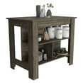 thumbnail image 4 of Nmkwnr Kitchen Island with 3 Open Shelves, Wood Island Table for Kitchen, Dining Room, Dark Brown, 4 of 5