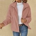 thumbnail image 4 of HANXIULIN Women Winter Warm Casual Coats Long Sleeve Thickened Outerwear Solid Coat With Pockets Red M, 4 of 4