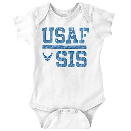 

US Air Force USAF Sis Sister Romper Boys or Girls Infant Baby Brisco Brands 24M