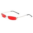 thumbnail image 1 of Gafas de sol rectangulares sin montura delgadas Gafas transparentes delgadas vintage Bisagra de resorte, 1 of 5