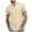 Khaki, variant on ZVNAΖH Mens Summer Casual Linen Short Sleeve Shirt Half Button Collarless Pullover Shirts Blouse Tops