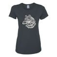 thumbnail image 2 of Black and White Mosaic Retro Snow Wolf Animal Lover Womens Graphic T-Shirt, Charcoal, Medium, 2 of 4