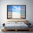 thumbnail image 2 of IDEA4WALL Fake Brown Window Beach Peel and Stick Wallpaper Removable Wall Mural Sticker Decal, 2 of 4
