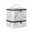 thumbnail image 5 of Vaveren Nail Polish Organizer Bag Nail Supply Organizer Double Layer for Nail Polish white marble, 5 of 8