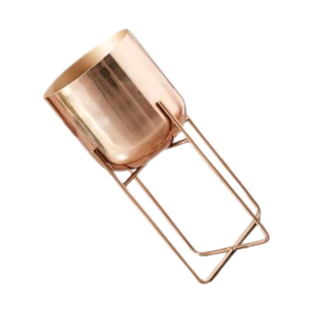 Kearding Jardinera funcional y decorativa con soporte de metal desmontable para plantas de interior Soporte de flores doradas Jardín y Patio oro rosa