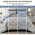 thumbnail image 4 of Blue Paisley Comforter Set Full Size 7 Pieces Bed in a Bag Comforter Boho Paisley Pattern Bedding Set Pillowcases, 4 of 6