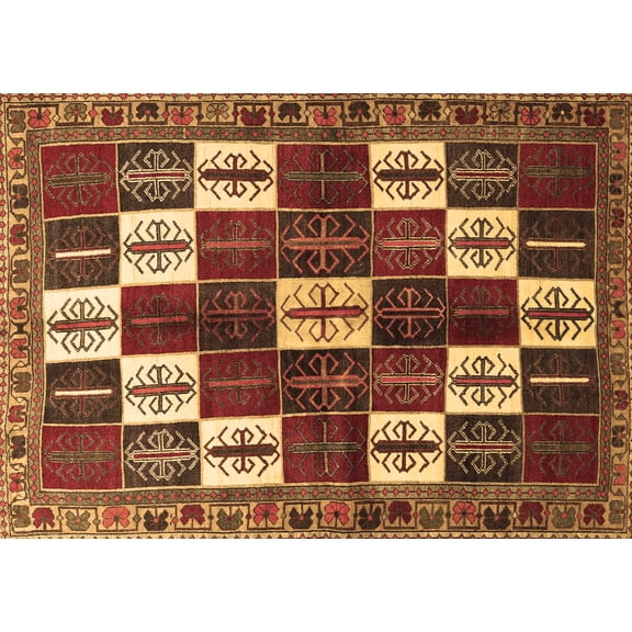 Ahgly Company Indoor Rectangle Persian Brown Traditional Area Rugs, 5' x 7'