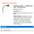 thumbnail image 2 of Headlight Connector - Compatible with 2003 - 2007 GMC Envoy 2004 2005 2006, 2 of 2
