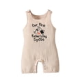 thumbnail image 3 of Yunliwuli Baby Girl Boy Tank Romper Casual Letter Print Round Neck Sleeveless Jumpsuit Toddler Father's Day Clothes, 3 of 10