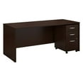 thumbnail image 1 of Pemberly Row Engineered Wood 72W x 30D Office Desk with Drawers in Mocha Cherry, 1 of 7