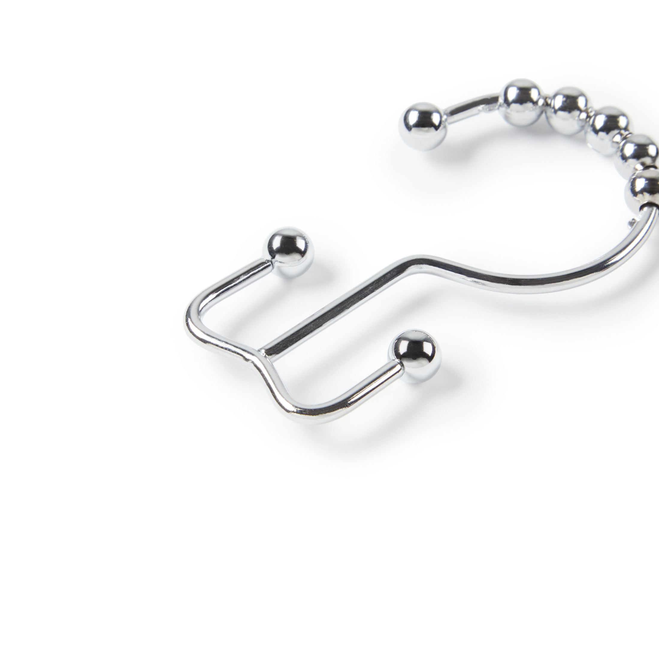 Better Homes & Gardens Easy Glide Metal Rollerball Double Shower Hooks, Chrome, 12 Pieces
